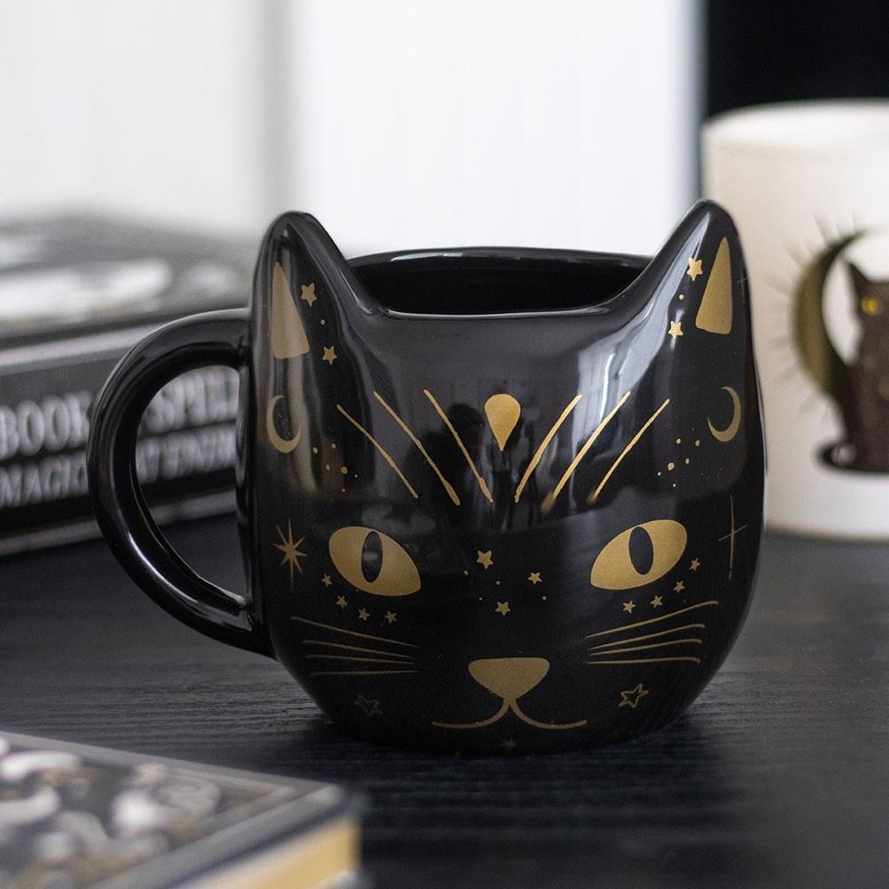 Something Different - Magick Black Cat Face Mok/beker - Zwart
